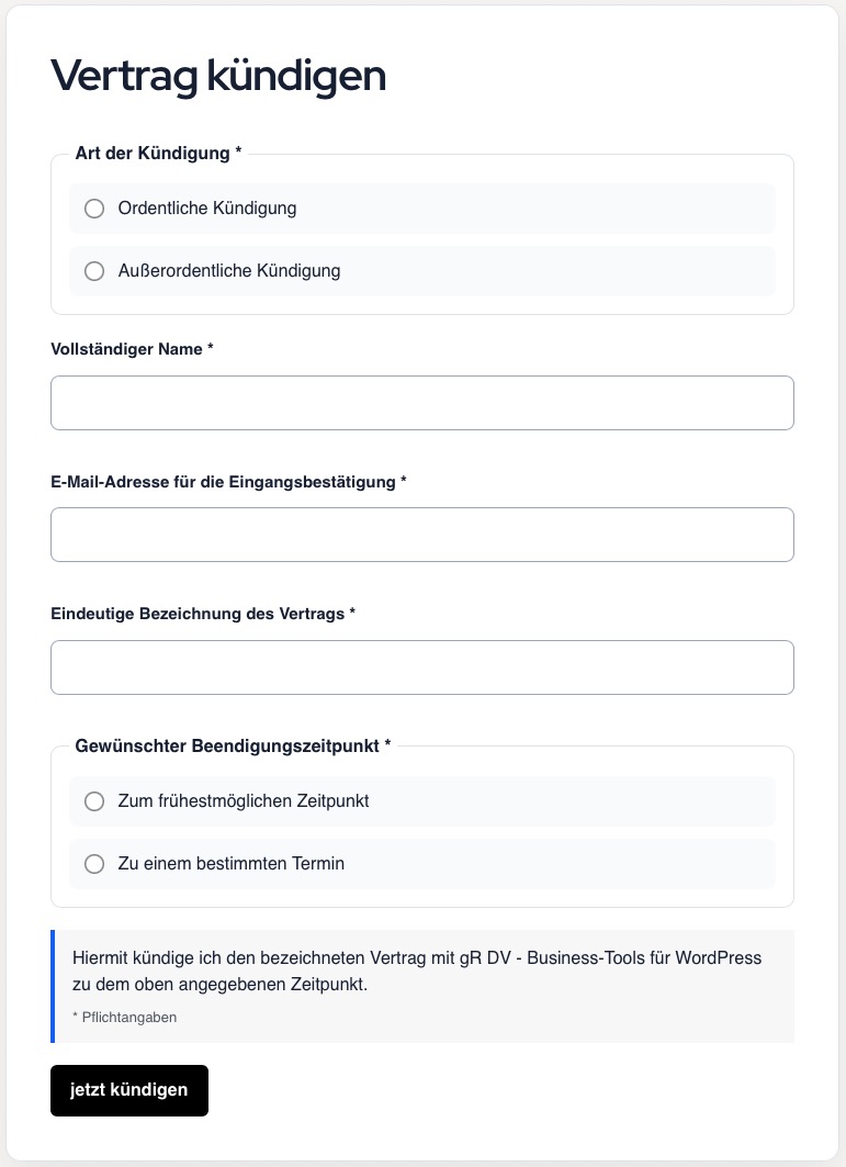 Vertrag kündigen